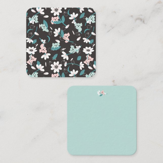 Colourful Koala Pattern Cute Animal and Floral Card (Front/Back)