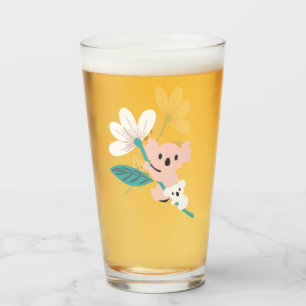 Colourful Koala Pattern Cute Animal and Floral Glass