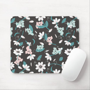 Colourful Koala Pattern Cute Animal and Floral Mouse Mat