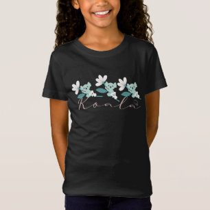 Colourful Koala Pattern Cute Animal and Floral T-Shirt