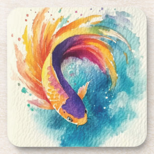 Colourful Koi Fish Coaster