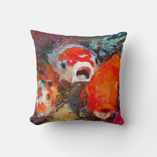 Colourful Koi Fish Cushion (Front)