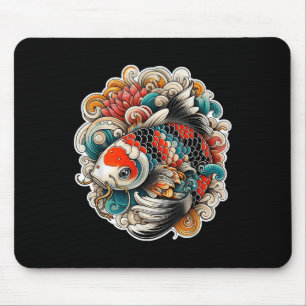 Colourful Koi Fish Tattoo Design Japanese Art Nish Mouse Mat