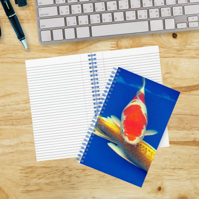 Colourful Koi in Blue Pool Notebook (In Situ)