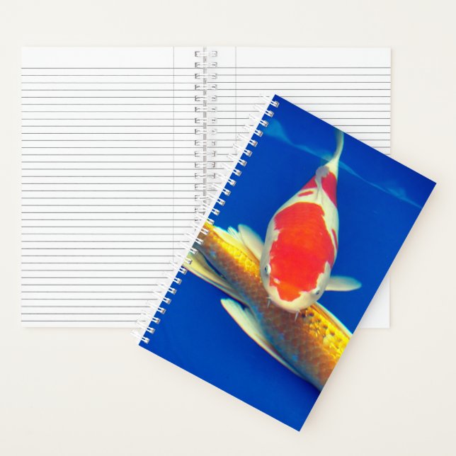 Colourful Koi in Blue Pool Notebook (Inside)