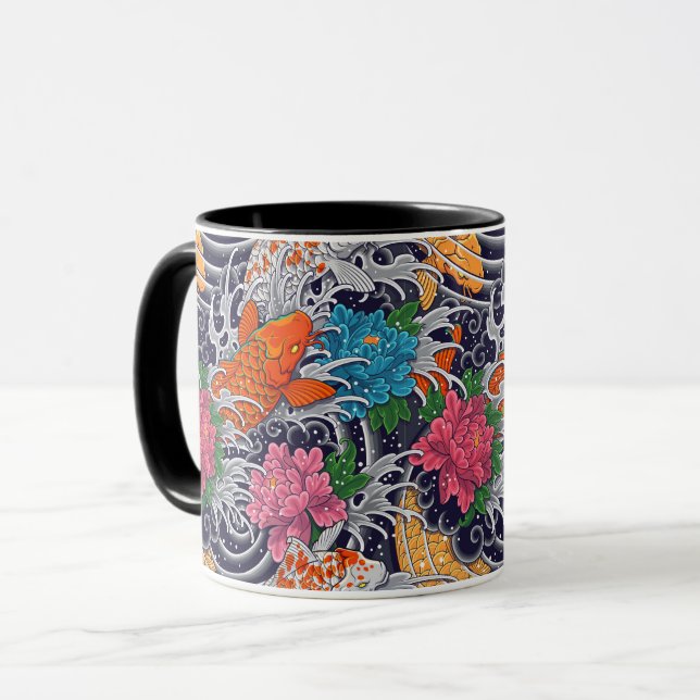 Colourful Koi Tattoo  Mug (Front Left)