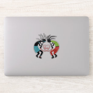 Colourful Kokopelli love heart