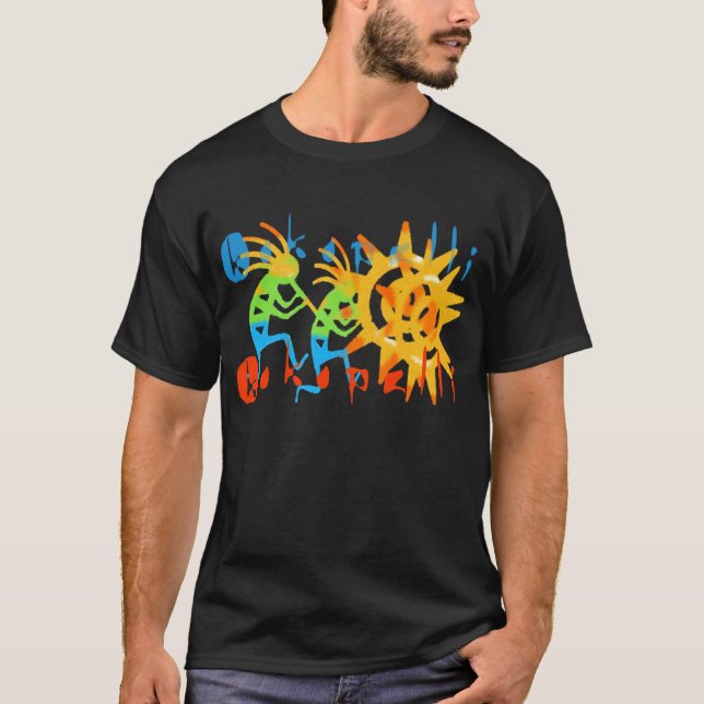 Colourful  Kokopelli T-Shirt (Front)