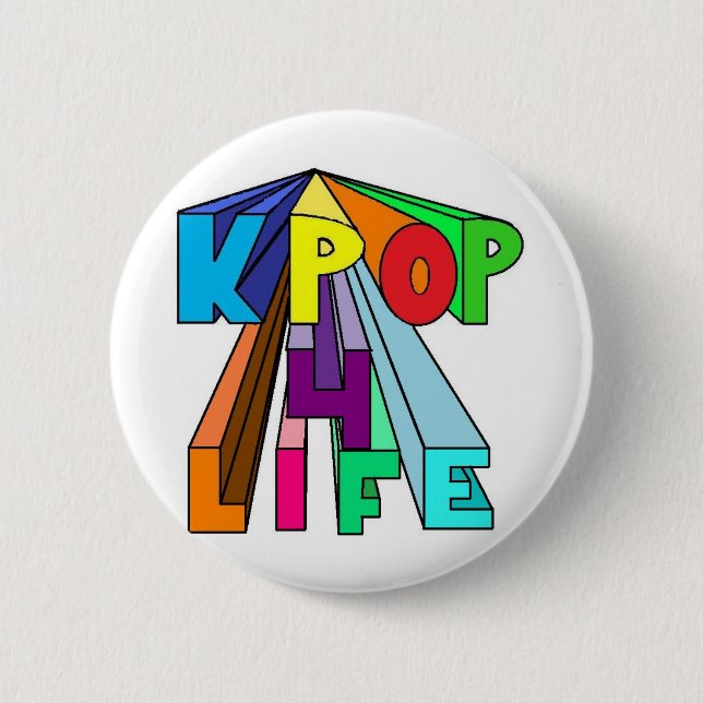 Colourful KPOP 4 LIFE 6 Cm Round Badge (Front)