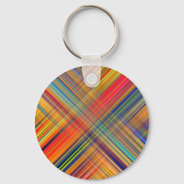 Colourful Kriss Kross Pattern Plaid Key Ring (Front)