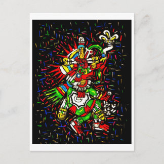 colourful kukulcan postcard
