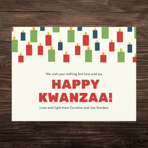Colourful Kwanzaa Candle Pattern Holiday Postcard