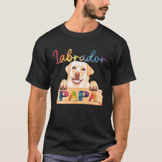 Colourful Labrador Papa Dog Dad T-Shirt