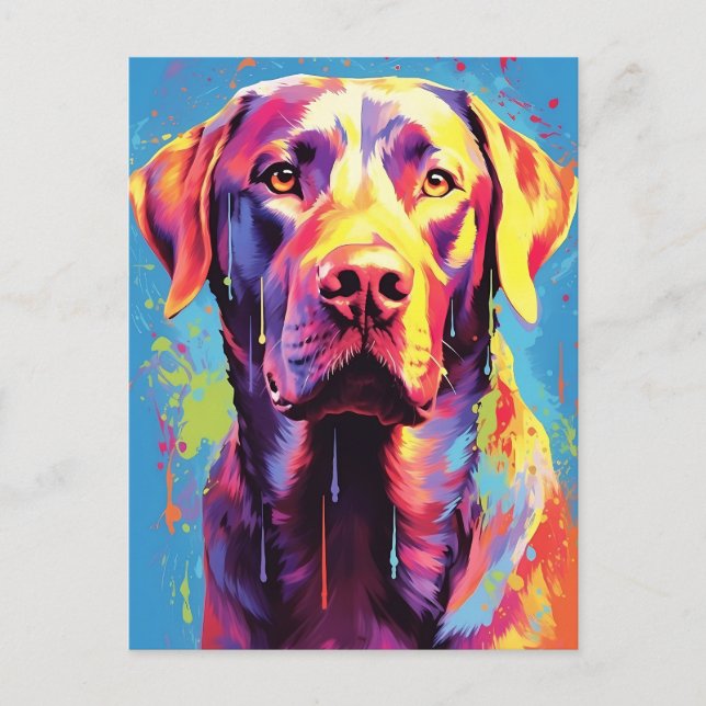 Colourful Labrador Postcard (Front)
