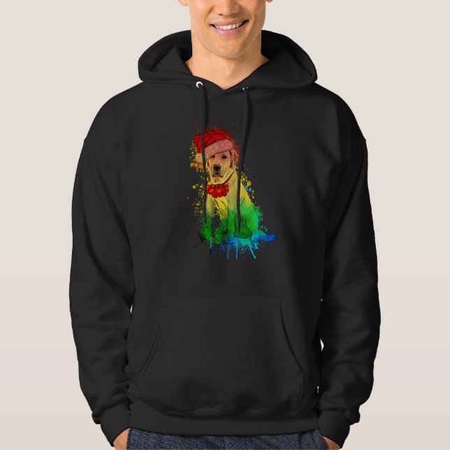 Colourful Labrador Retriever Dog Hoodie (Front)