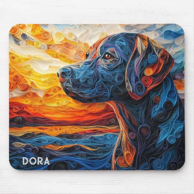 Colourful Labrador Retriever Dog Portrait Mouse Mat (Front)