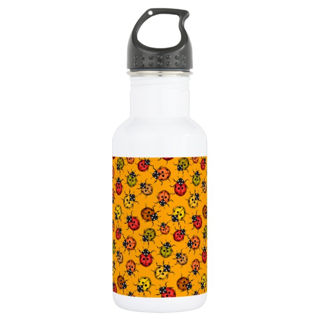 Colourful ladybugs 532 ml water bottle (Front)