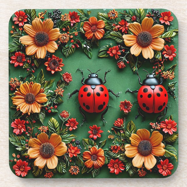 Colourful ladybugs coaster (Front)