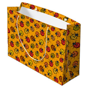 Colourful ladybugs large gift bag
