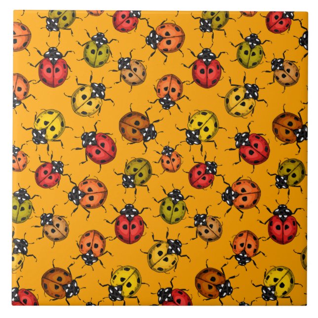 Colourful ladybugs tile (Front)