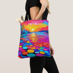 Colourful Lake at Sunset Tote Bag