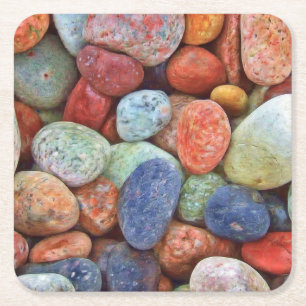 Colourful Lake Stones Paperboard Coaster