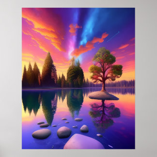 Colourful Lakes Poster (Matte)