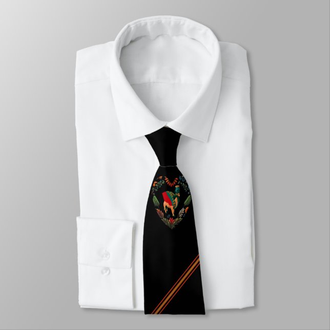 Colourful Lamassu Neck Tie (Tied)