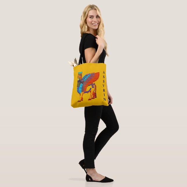 Colourful Lamassu Tote Bag (On Model)