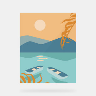 Colourful landscape acrylic sign
