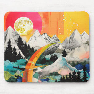 Colourful Landscape Collage Mouse Mat