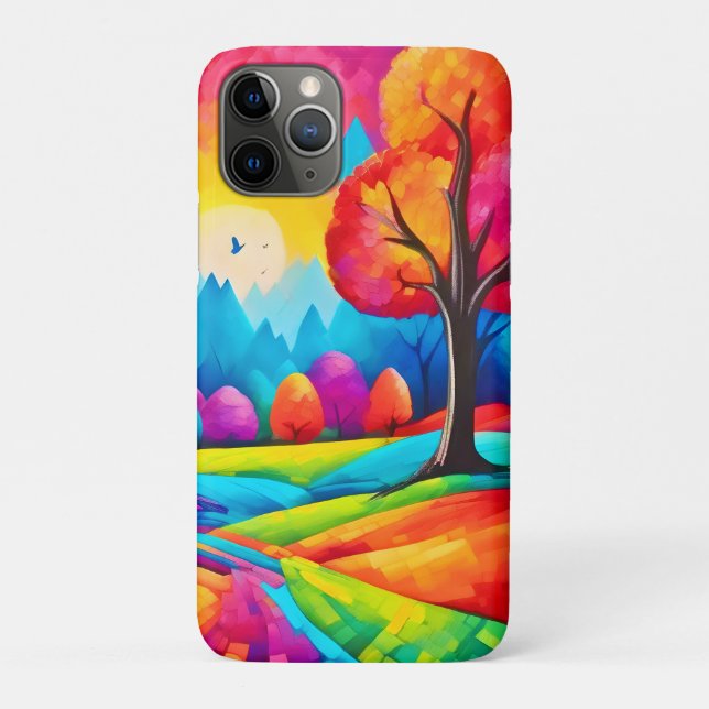Colourful Landscape in Dreamlike Art Style Case-Mate iPhone Case (Back)
