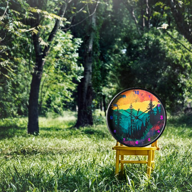 Colourful landscape painting Trees Clock (Creator Uploaded)