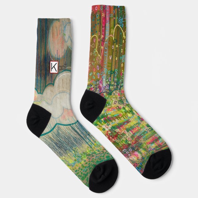 colourful landscape socks (Right)