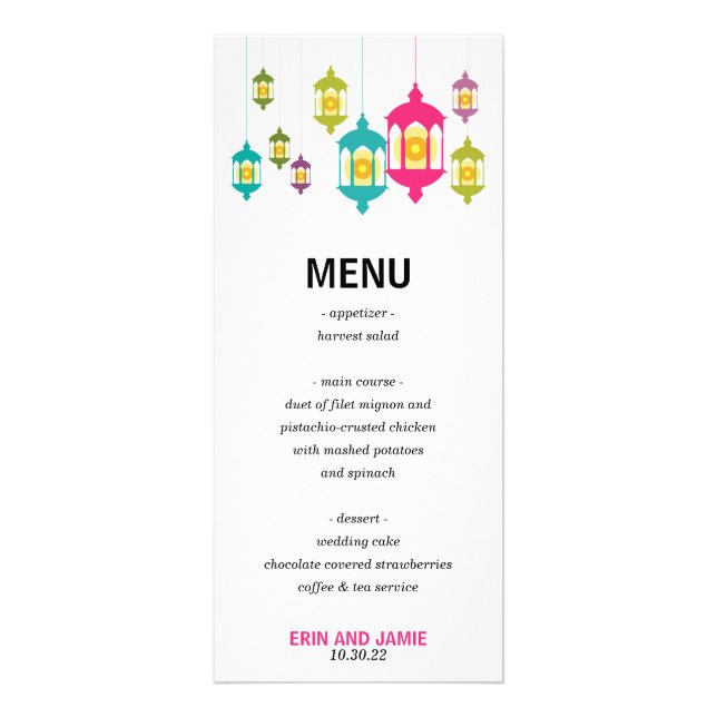 Colourful Lanterns Menu (Front)