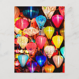 Colourful lanterns postcard