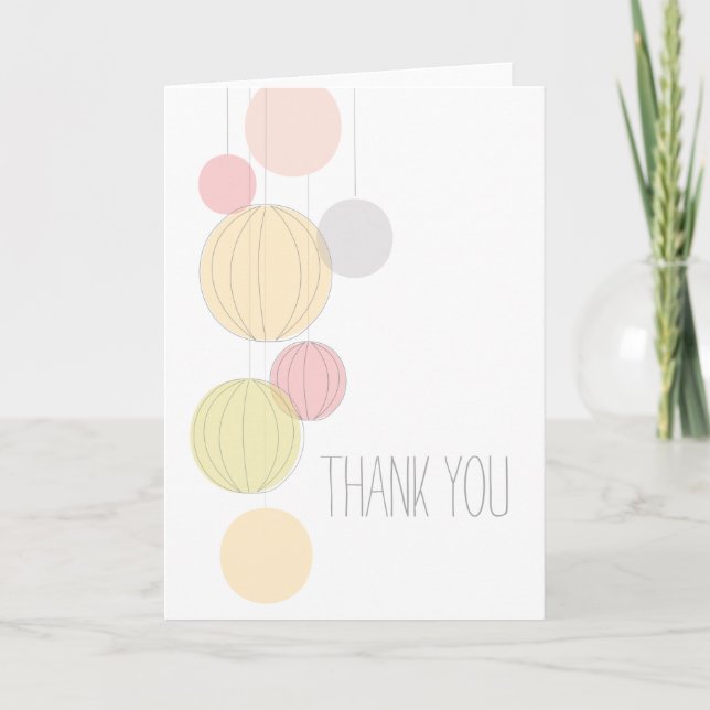 Colourful Lanterns Thank You Card (Front)