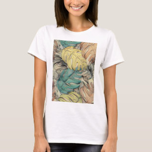 Colourful large tropical leaves watercolor paintin T-Shirt
