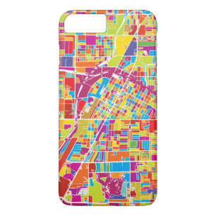Colourful Las Vegas, Nevada Map iPhone 8 Plus/7 Plus Case