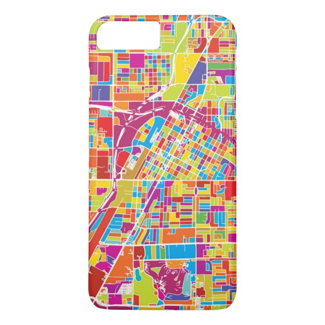 Colourful Las Vegas, Nevada Map Case-Mate iPhone Case (Back)