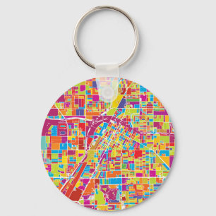 Colourful Las Vegas, Nevada Map Key Ring