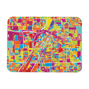 Colourful Las Vegas, Nevada Map Magnet