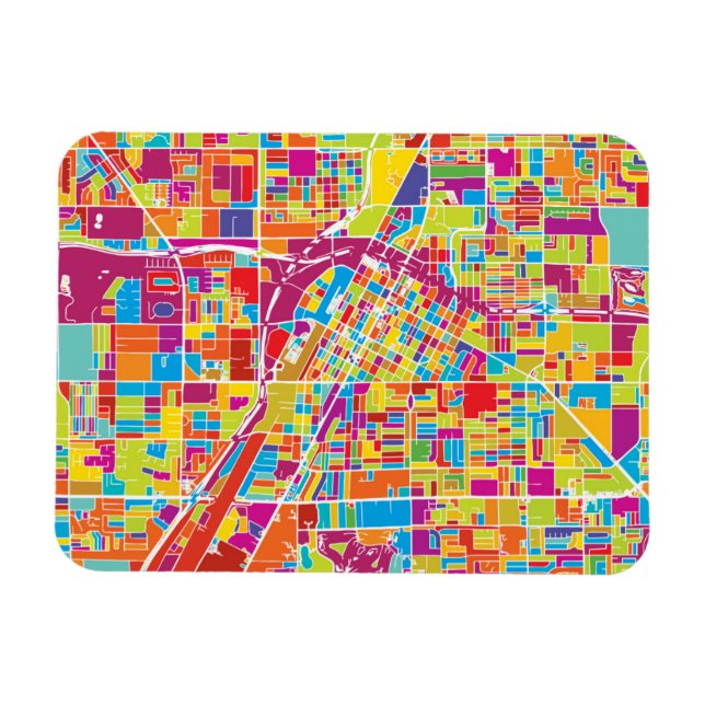 Colourful Las Vegas, Nevada Map Magnet (Horizontal)
