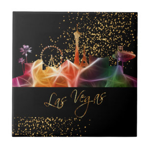 Colourful Las Vegas Skyline Tile