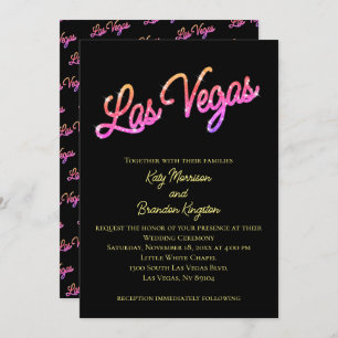 Colourful Las Vegas Sparkles Wedding Invitation