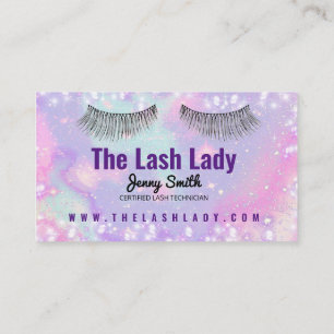 Colourful Lash Tech Business Card