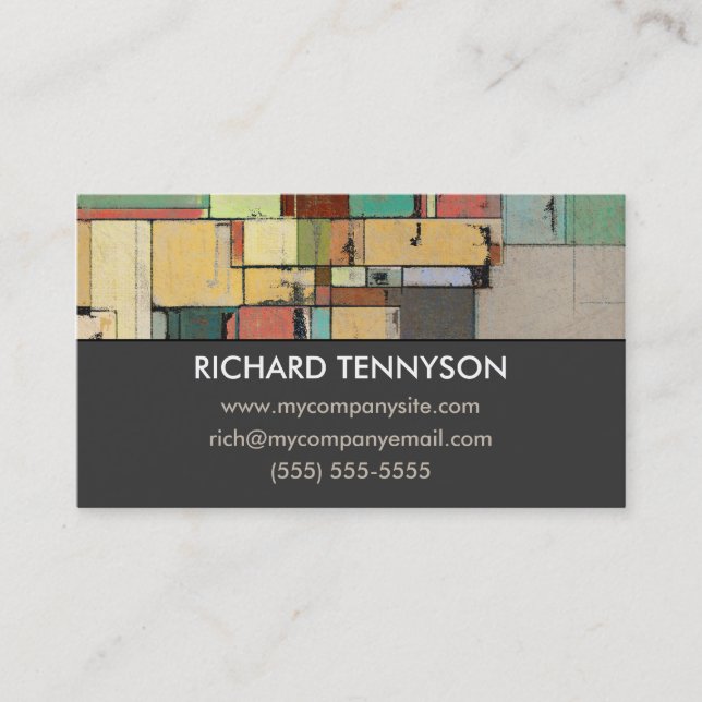Colourful Lattice Abstract Custom Business Cards (Front)