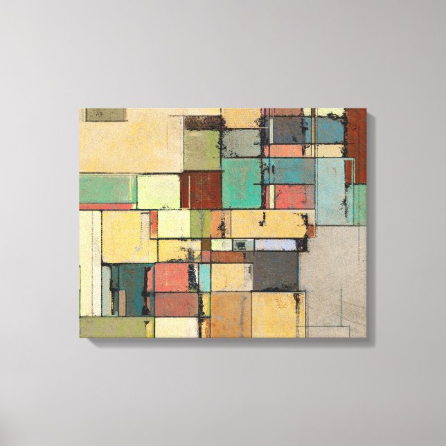 Colourful Lattice Abstract Wrapped Canvas (Front)