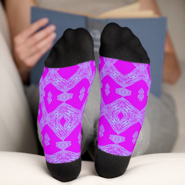 Colourful Lavender Crew Socks | One Owl Artist (Bottom)
