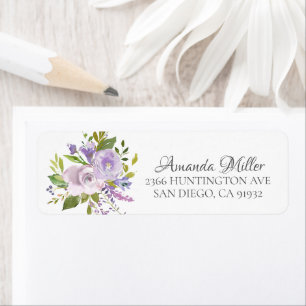 Colourful Lavender Floral Return address